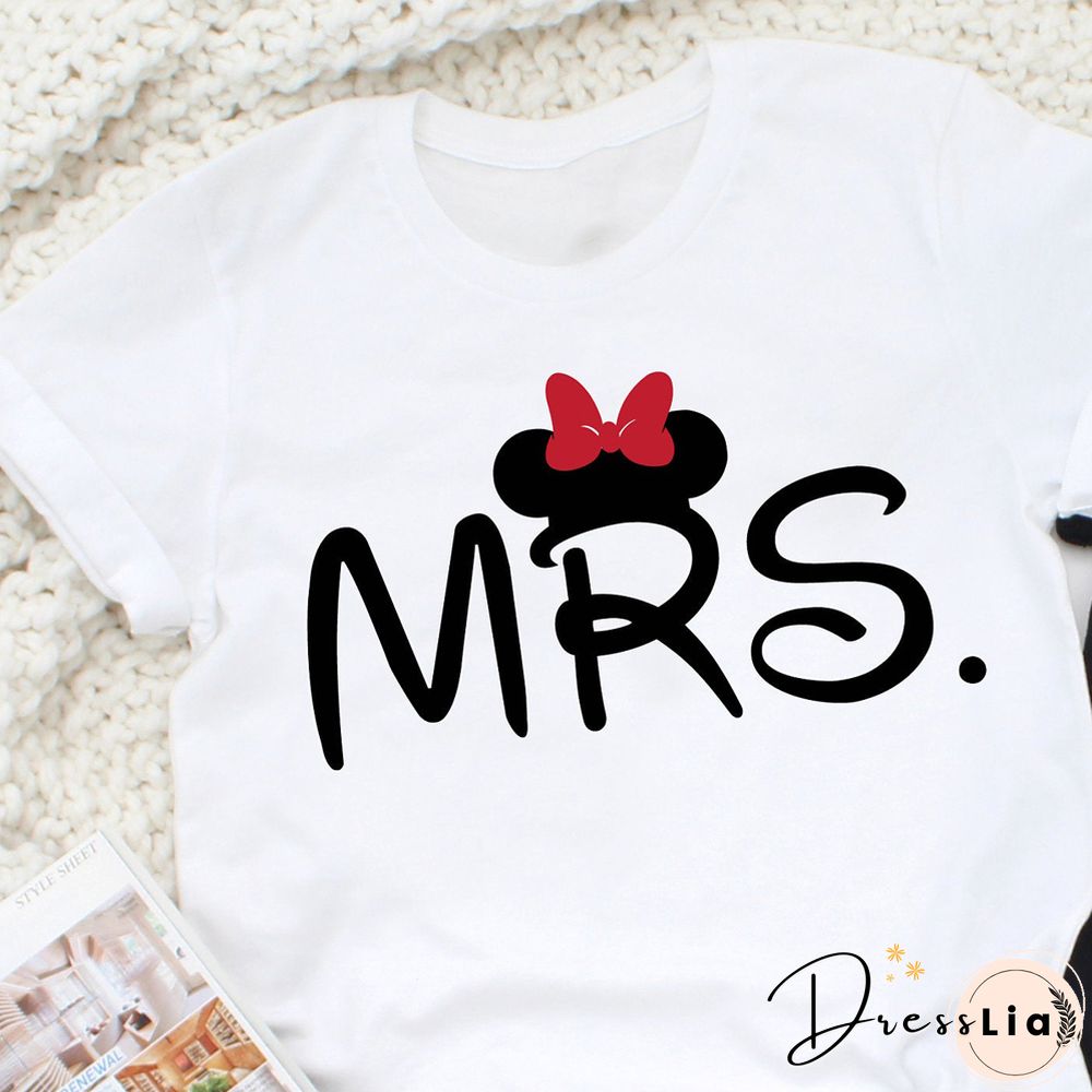 Mr And Mrs Matching Couples T-shirt Funny Unisex Newlywed Honeymoon Gift Tshirt Cute Women Graphic Valentine's Day Tee Shirt Top