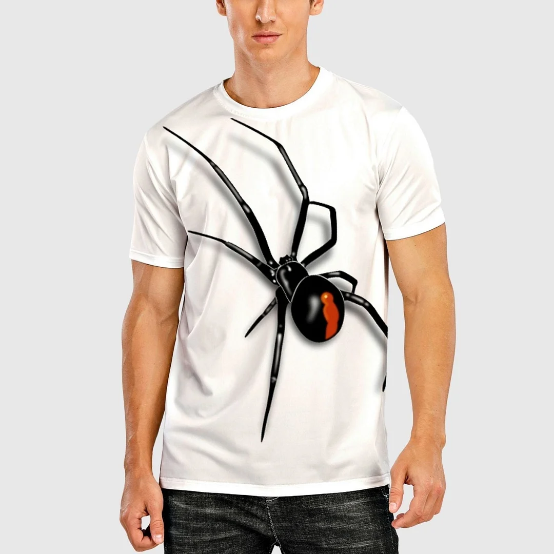 3D Graphic Short Sleeve Shirts Spider