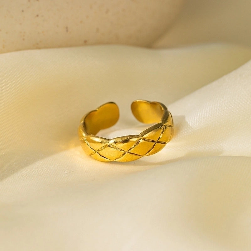 Elegant Streetwear Waves Heart Shape Flower Titanium Steel Irregular Plating Open Rings