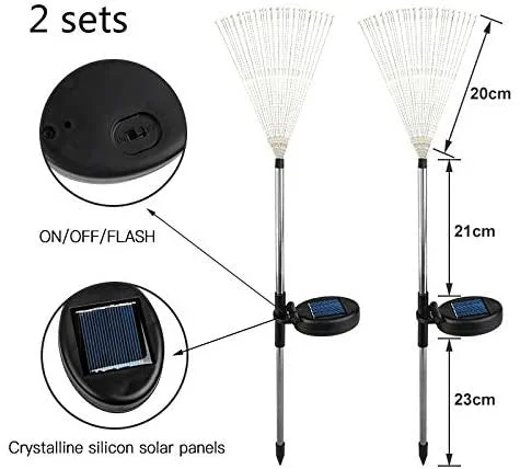 2 Pack Outdoor Solar Garden Decorative Lights- 105 LED DIY Flowers Fireworks Trees Light