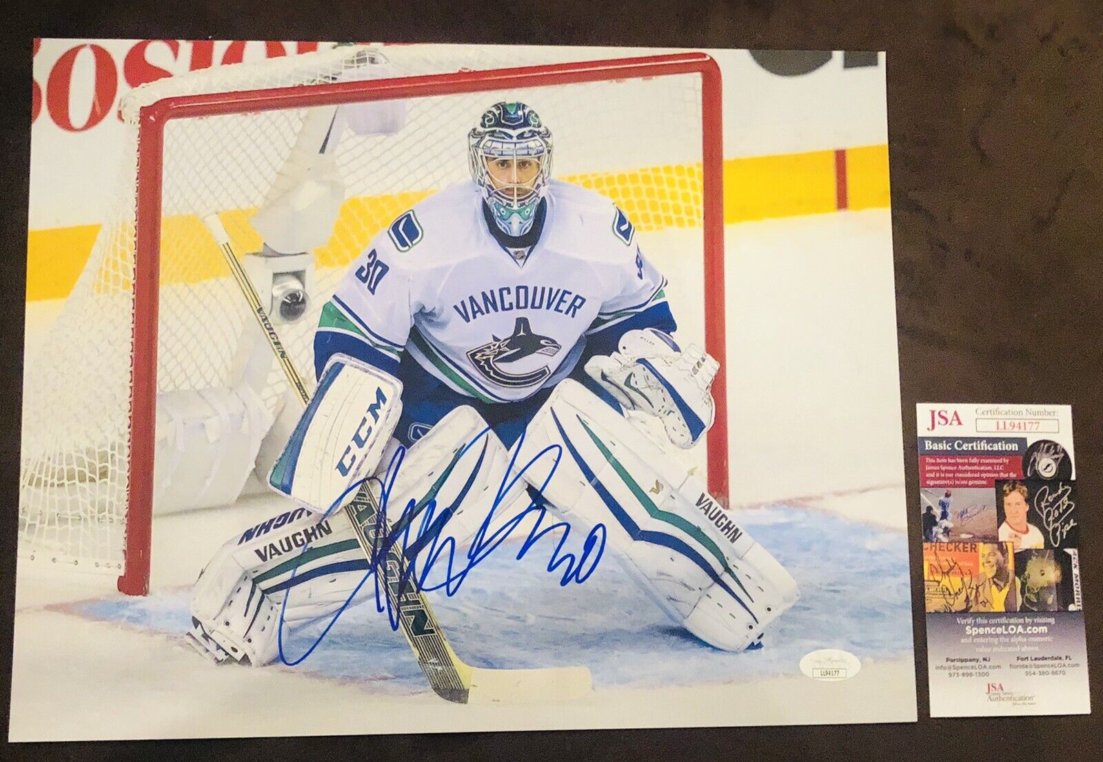 RYAN MILLER Signed 11x14 Photo Poster painting Vancouver Canucks AUTOGRAPH USA GOALIE JSA COA