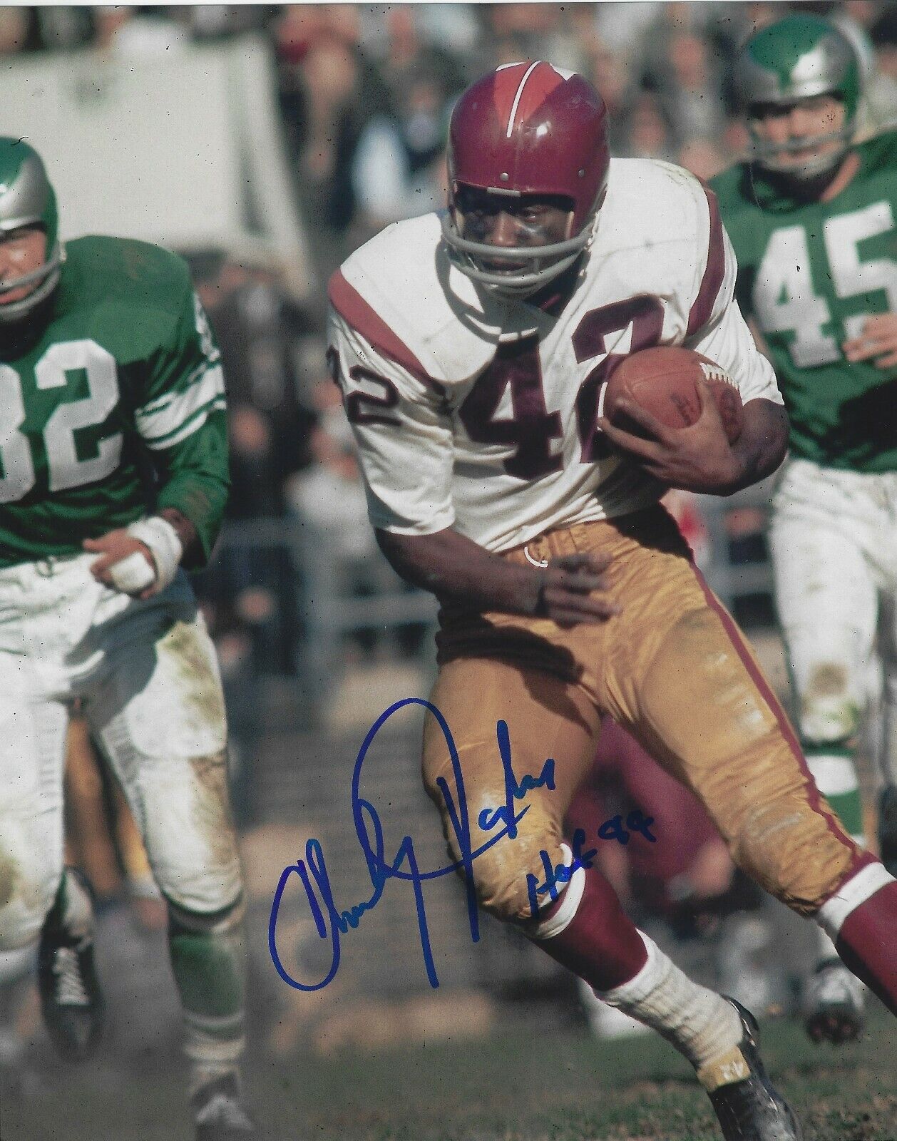 Autographed CHARLEY TAYLOR HOF 8X10 Washington Redskins Photo Poster painting COA