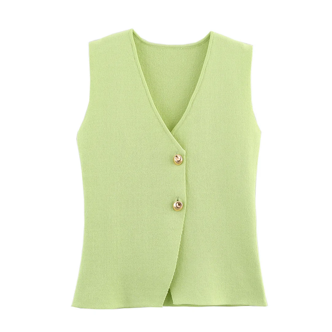 Nigikala Nigikala Color Knitted Vest Fashion Leisure 2025 New Women's Dress