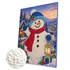 (30x40cm)DIY Pearl Painting Framed Snowman Handmade Pearl Material Art Kit Living Room Decor