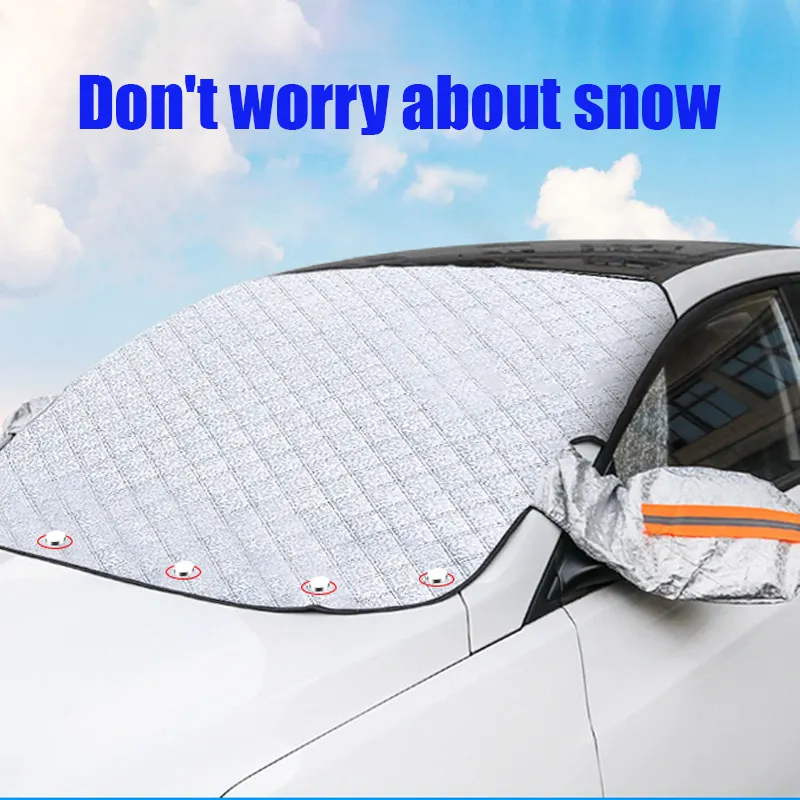 JD Magnetic Auto Exterior Front/Rear Windshield Block Cover Visor Car Sunshade Grey PE Business/Luxury Universal Fit Snow Ice