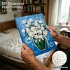 (20x30cm)DIY Flower Vase Framed Handmade Pearl Painting Art Craft Kit Living Home Decor