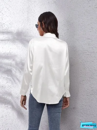 Button Up Collared Neck Long Sleeve Shirt