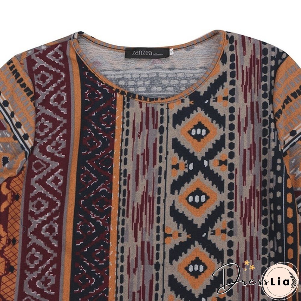 3 Colors Womens Vintage Boho Long Sleeve Floral Kaftan Baggy Maxi Dress Vestidos Plus Size S-5XL