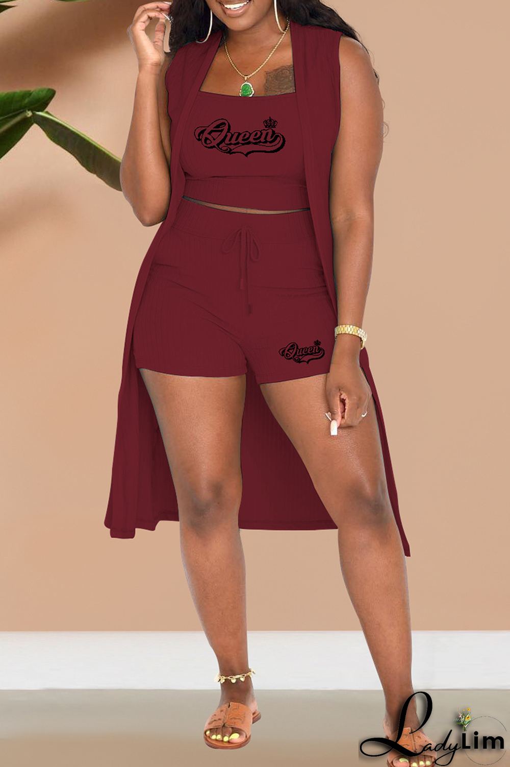 Green Fashion Print Patchwork Strapless Sleeveless Three Pieces