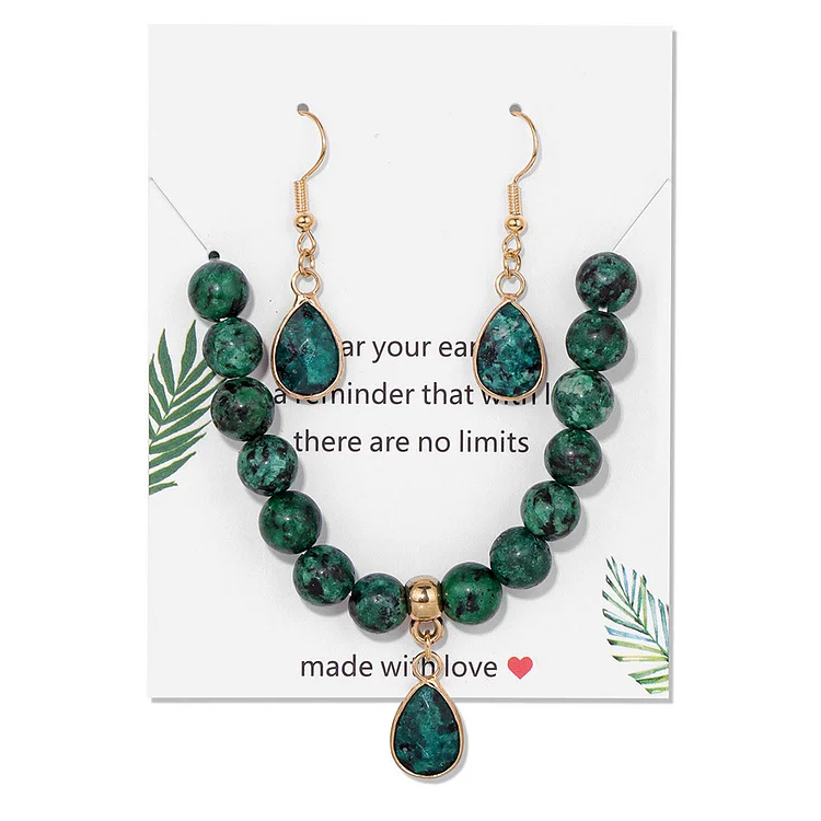 Olivenorma Crystal Beads Drop Pendant Jewelry Set