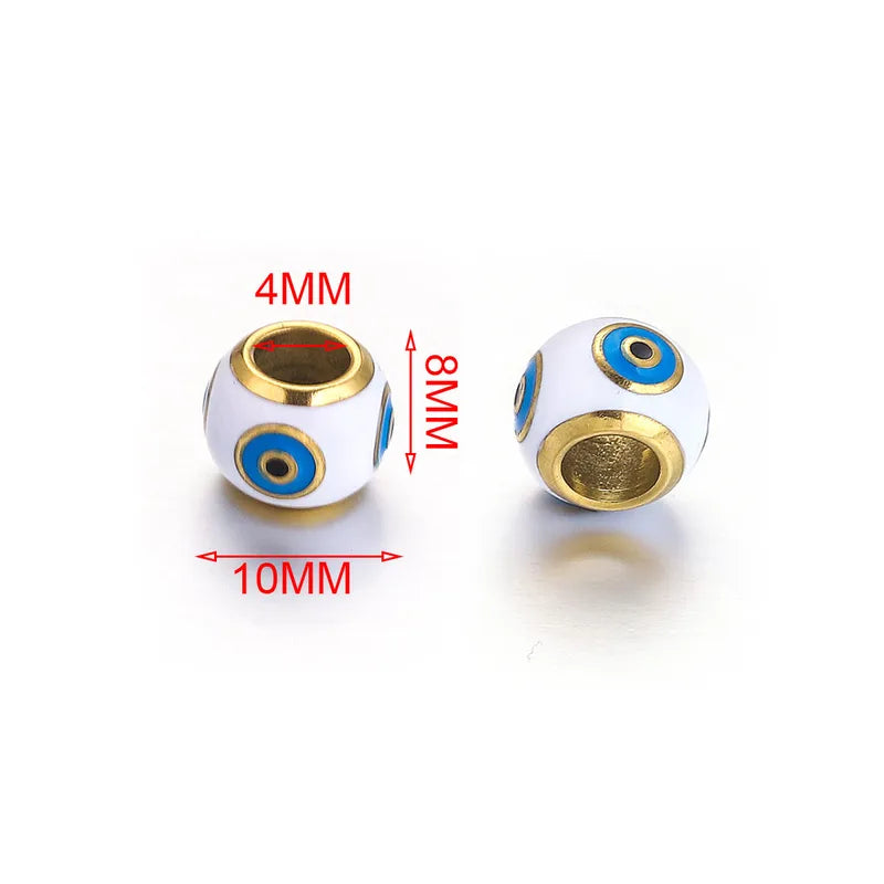 5 PCS/Package 10*8mm Hole 4~4.9mm 304 Stainless Steel Eye Flower Beads