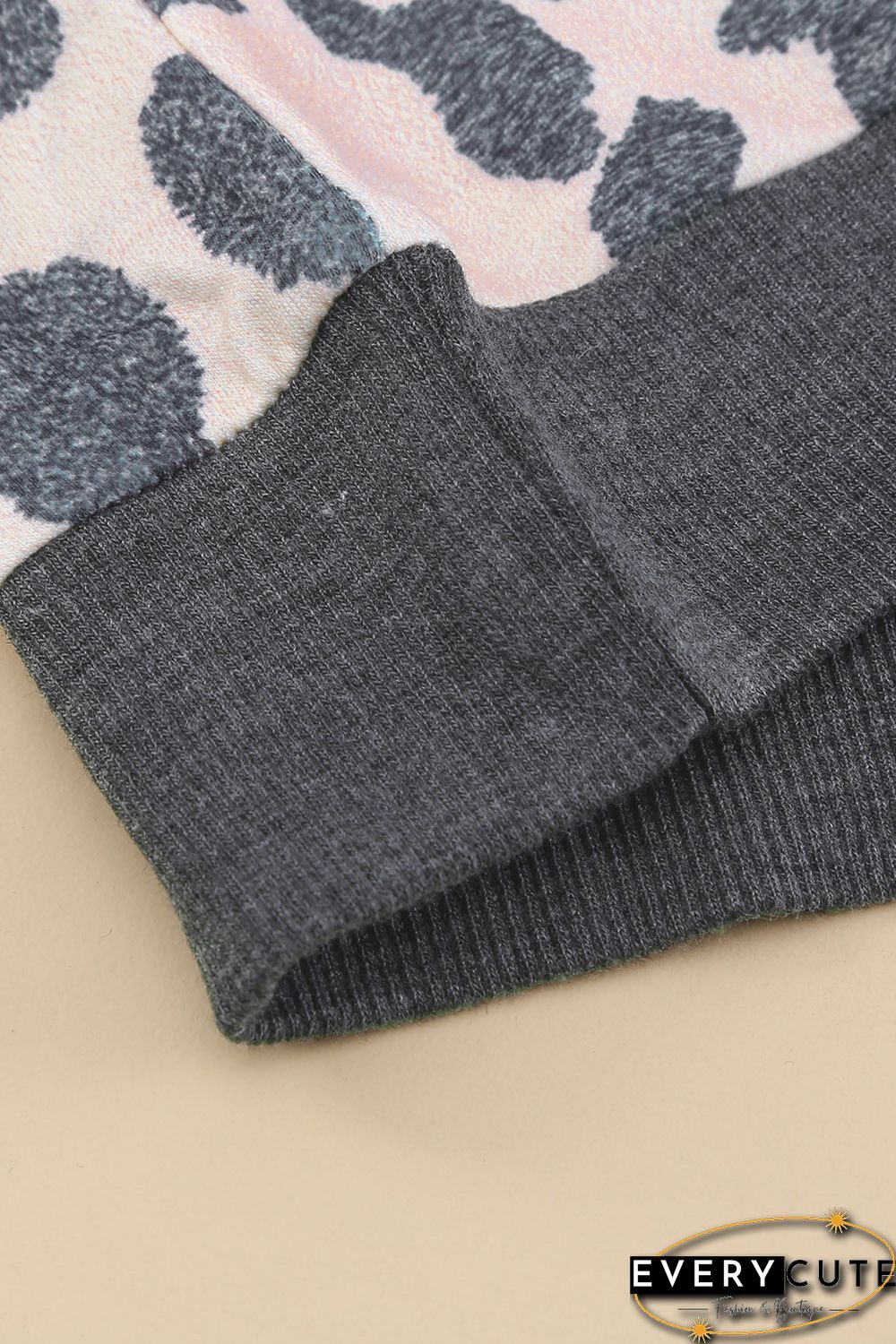 Leopard Print V Neck Loose Plus Size Blouse