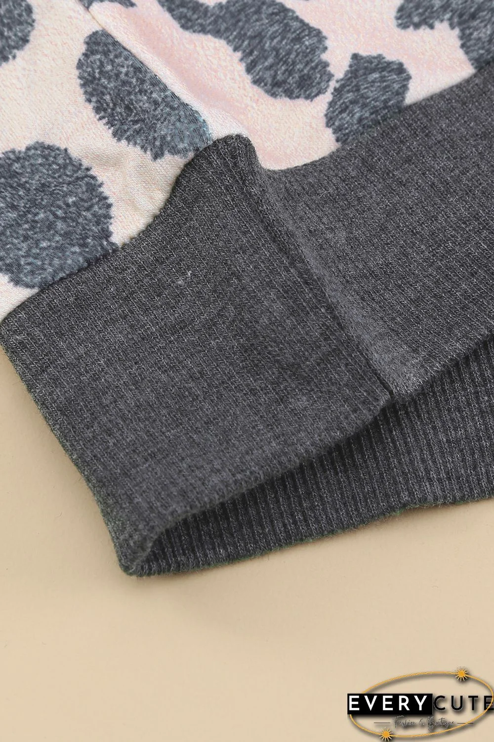 Leopard Print V Neck Loose Plus Size Blouse