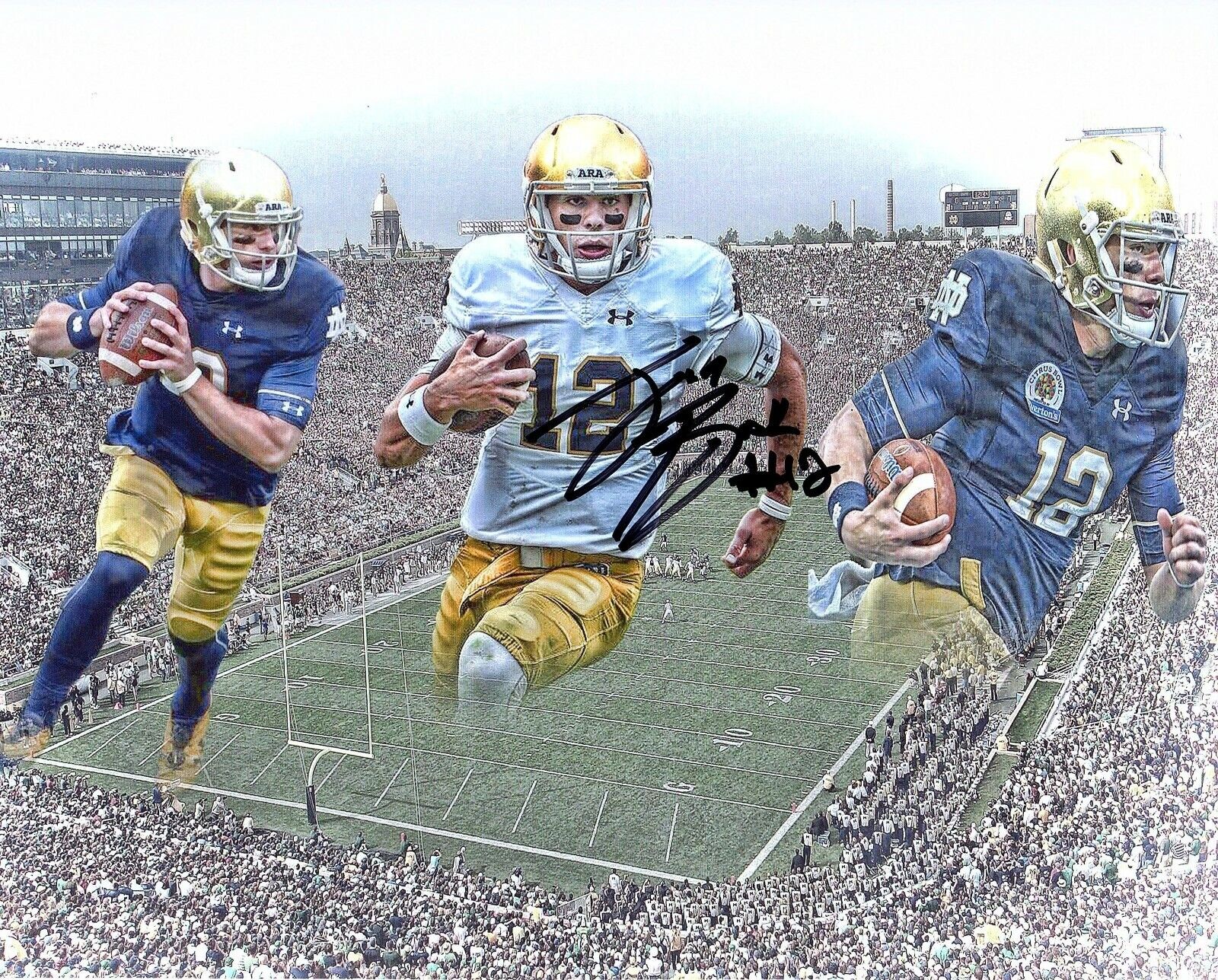 Ian Book REPRINT signed autographed 8x10 Photo Poster painting Notre Dame Irish Playoffs