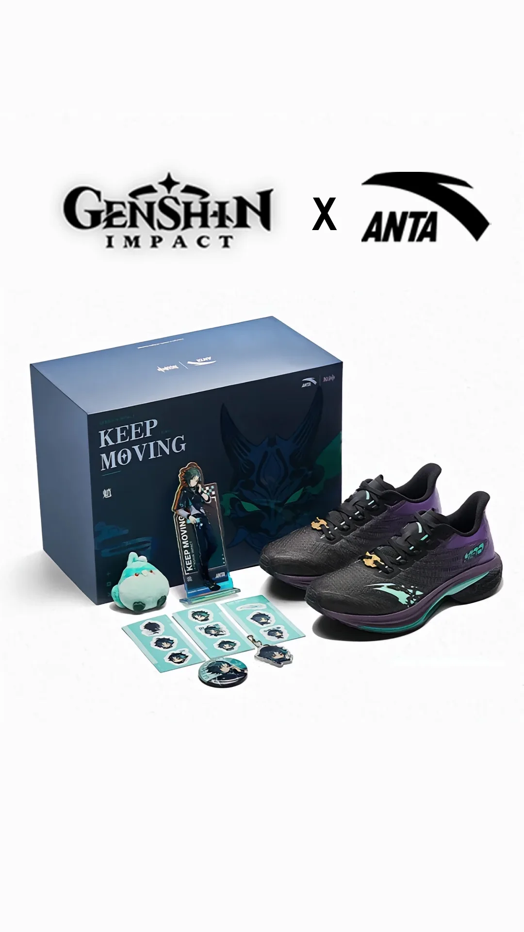 Anta Mach 4 x Genshin Impact Xiao Collab Running Shoes