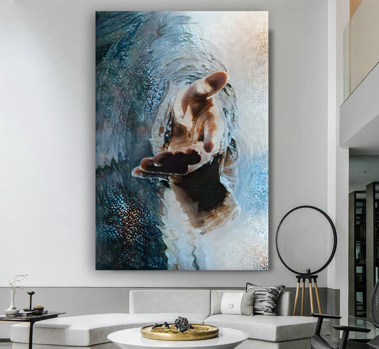 Jesus holding his hand out Canvas Wall Art