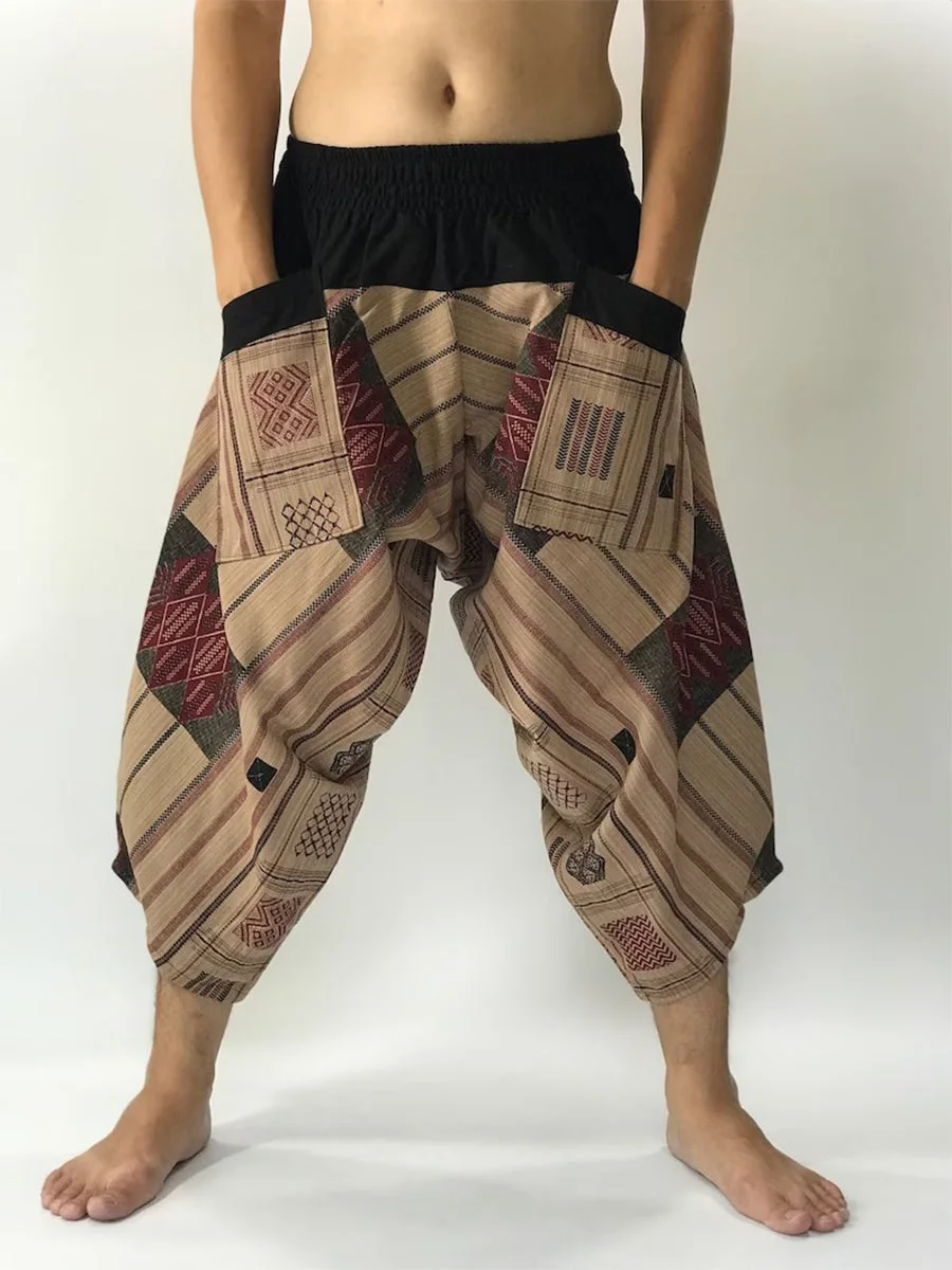 Men's Geometric Pattern Printed Elastic Waistband Casual Pants Yoga Pants