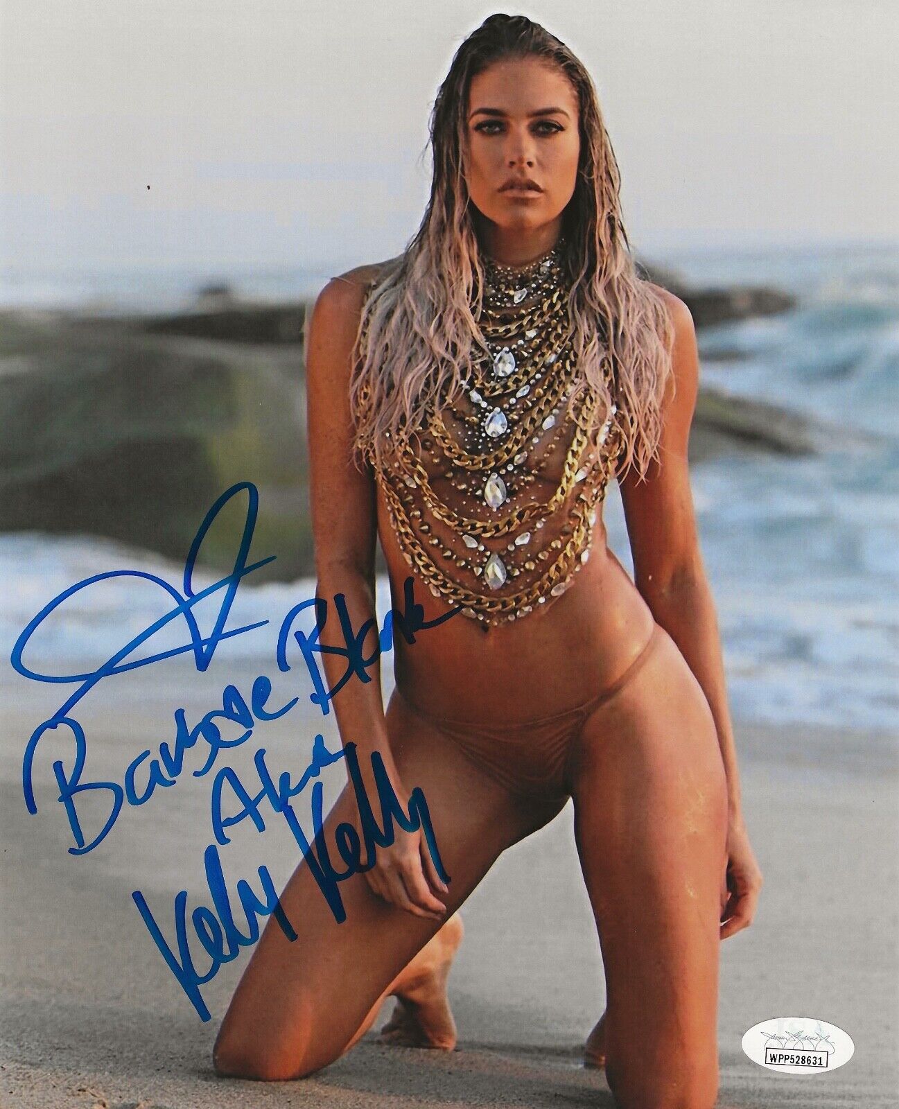 KELLY KELLY Signed 8x10 SEXY Photo Poster painting BARBIE BLANK WWE Autograph JSA COA Witness