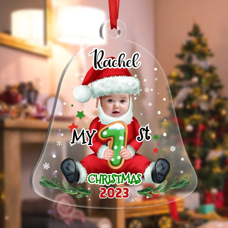 Personalized Name And Photo Baby First Christmas Ornament-Custom Acrylic Christmas Hanging Ornament For Family