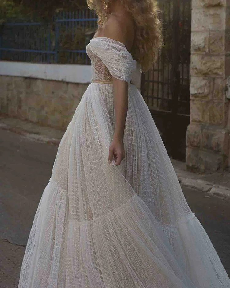 Wedding yarn evening dress