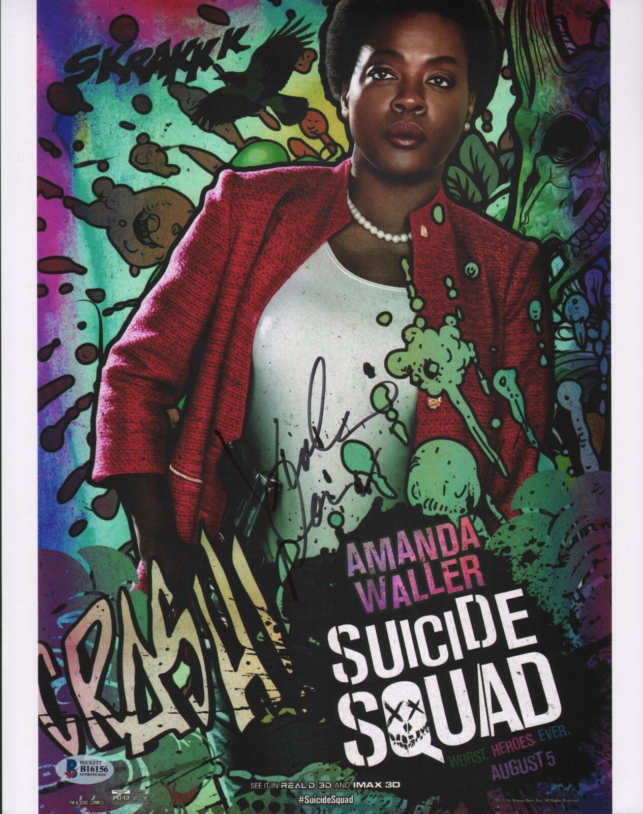 Viola Davis Signed 11x14 Photo Poster painting BAS Beckett COA Suicide Squad Picture Autograph 4