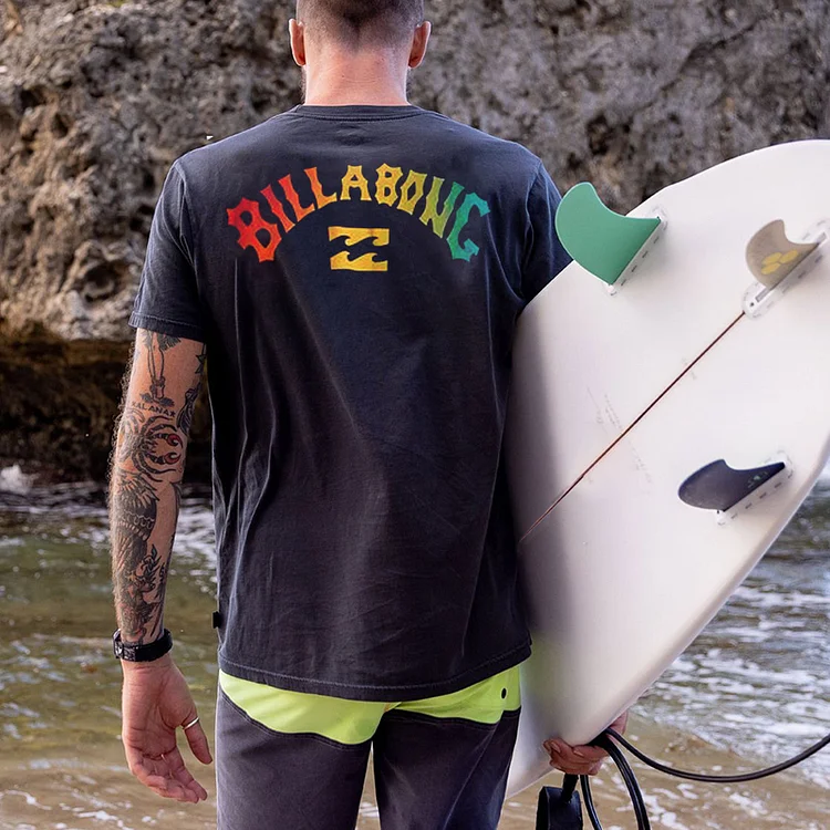 Men's Hawaiian Vacation Surf Print Casual T-Shirt 3ae0