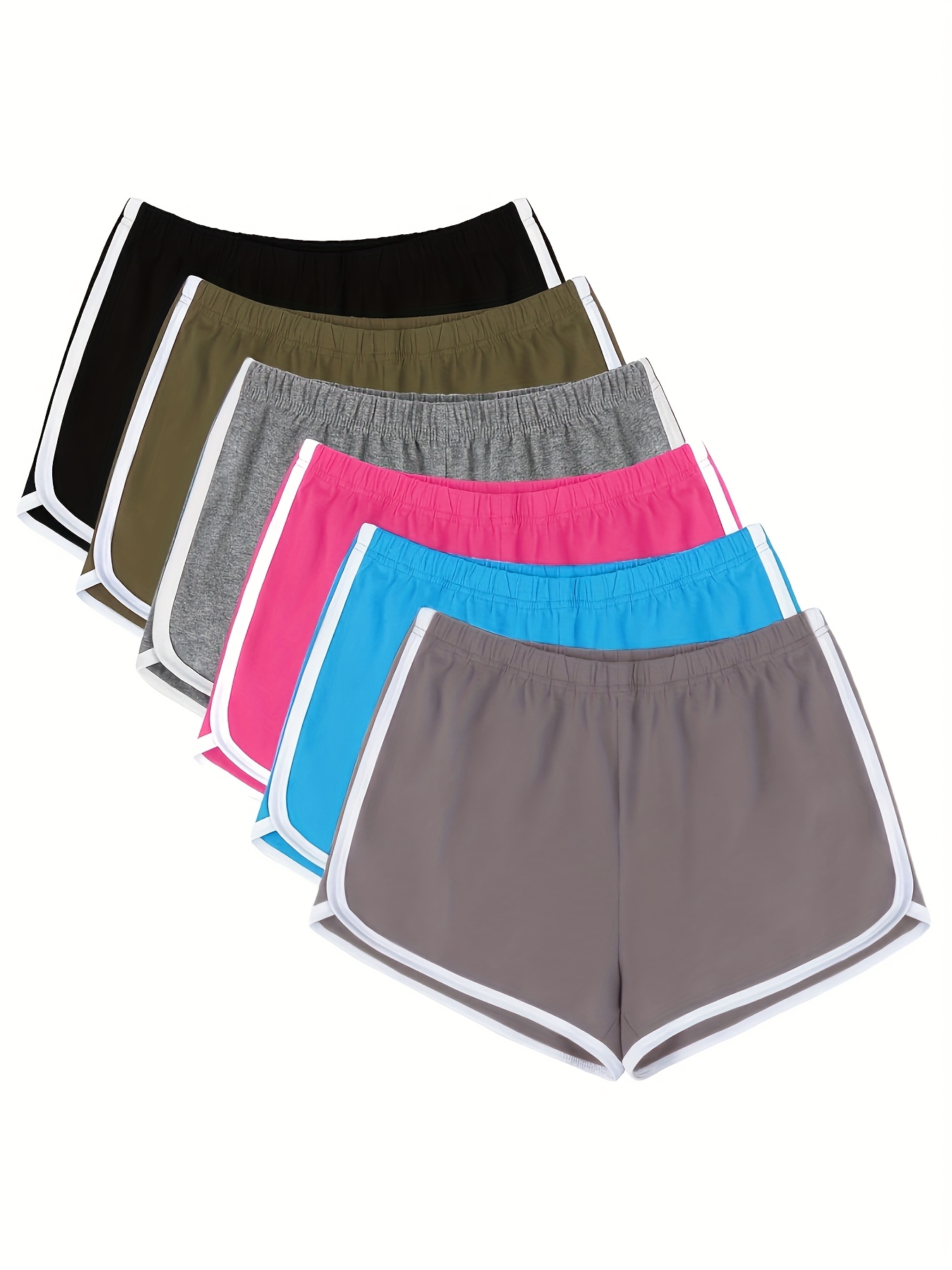 6pcs Women's Cotton Fitness Shorts - Soft, Breathable, Hip-Lifting Design, Stylish Dolphin Cut, Versatile For Gym, Cycling, Hiking & More | IFYHOME