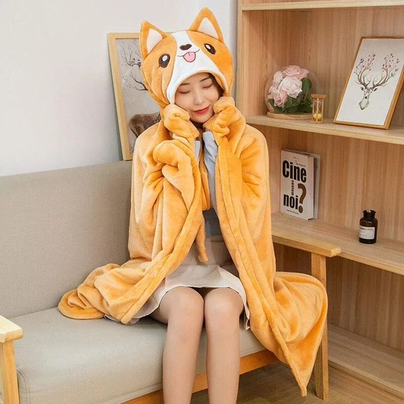 Cute Super Comfy Kawaii Animals Blanket Cape SP16764