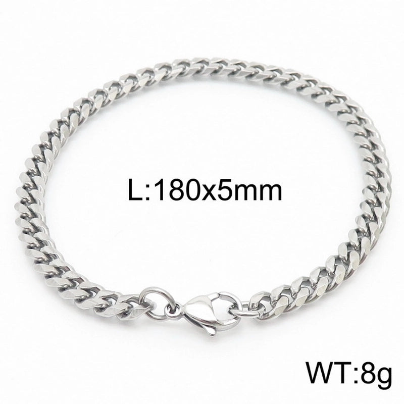 Minimalist Solid Color Titanium Steel Chain Unisex Bracelets