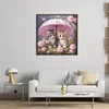 Umbrella Kitten - 11CT Stamped Cross Stitch 40*40cm