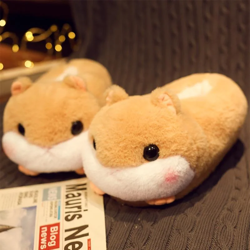 Kawaii Hamster Plush Slippers SP18940