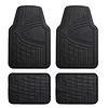 FH Group Automotive Floor Mats - Heavy-Duty Rubber Floor Mats for Cars, Universal Fit Full Set, Climaproof & Trimmable Floor Mats for Most Sedan, SUV, Truck, Black