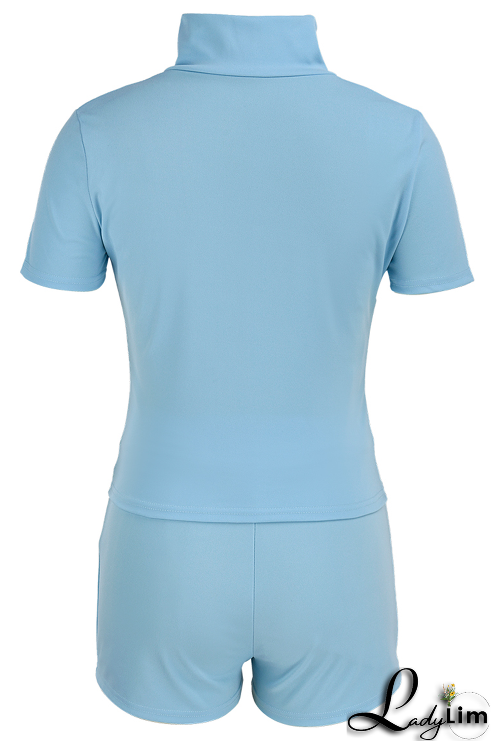 Pink Fashion Print Draw String Hooded Collar Short Sleeve Two Pieces