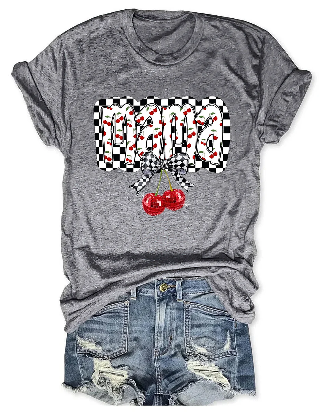 Cherry Bow Coquette Mama T-shirt