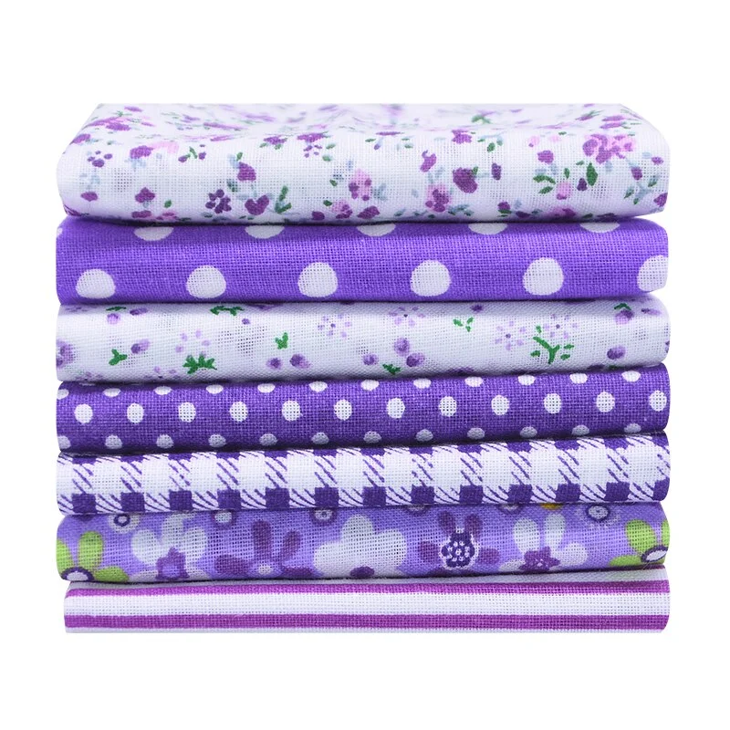 7pcs/set 25x25cm Flower Pattern Cotton Fabric Printed Cloth DIY Handmade Patchwork Material for Needlework Sewing Accessories