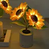 A sparkling sunflower lamp a twinkling sunflower tree three-color lighting realistic 3D design USB c