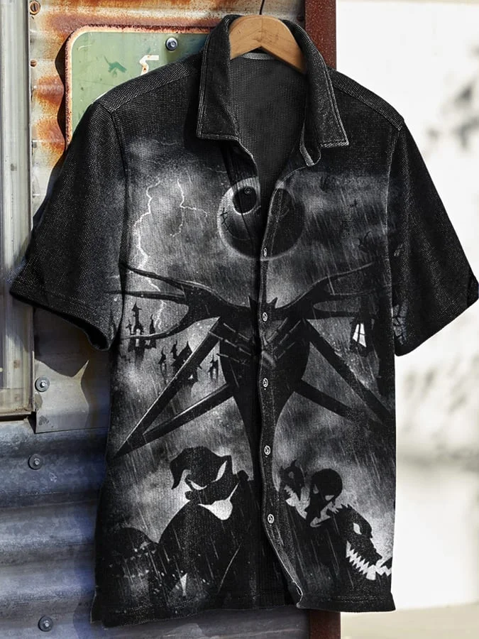 Men's Halloween Printed Waffle Shirt