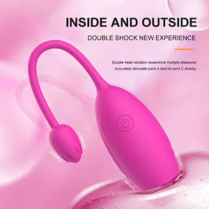 Long-Distance App Remote Control Double-Head Rose Egg Vibrator for Couples