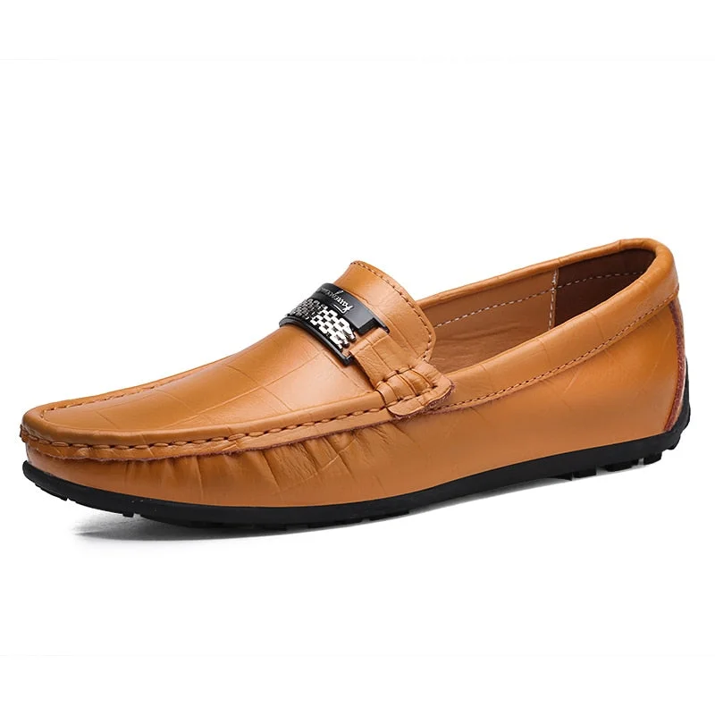 Men Shoes Casual Genuine Leather Mens Loafers Moccasins Handmade Slip on Boat Shoes Classical Chaussure Homme Size 38-48 BTMOTTZ