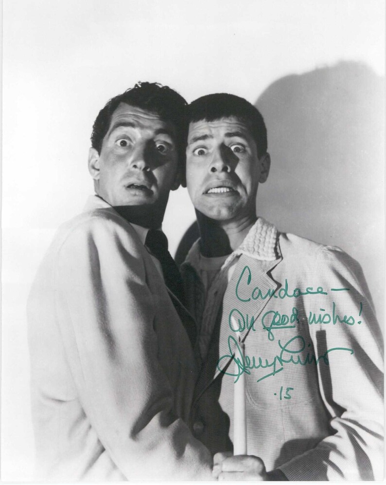 Jerry Lewis Signed Autographed Glossy 8x10 Photo Poster painting 'To Candace' - COA Matching Holograms