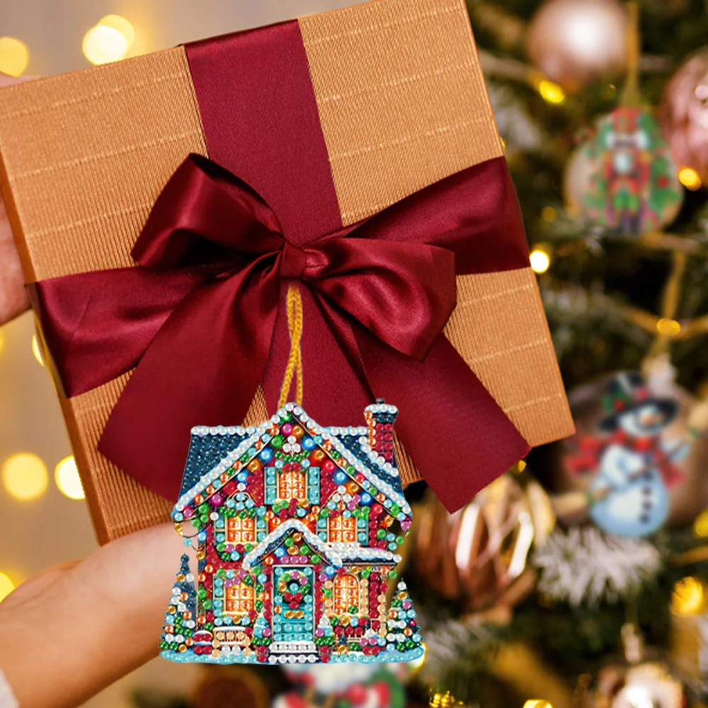 10Pcs Christmas Diamond Painting Christmas Tree Pendant 