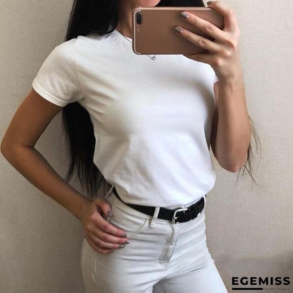 18 Colors S-3XL Plain T-Shirt Women Cotton Elastic Basic Casual Tops Short Sleeve T-shirt | EGEMISS
