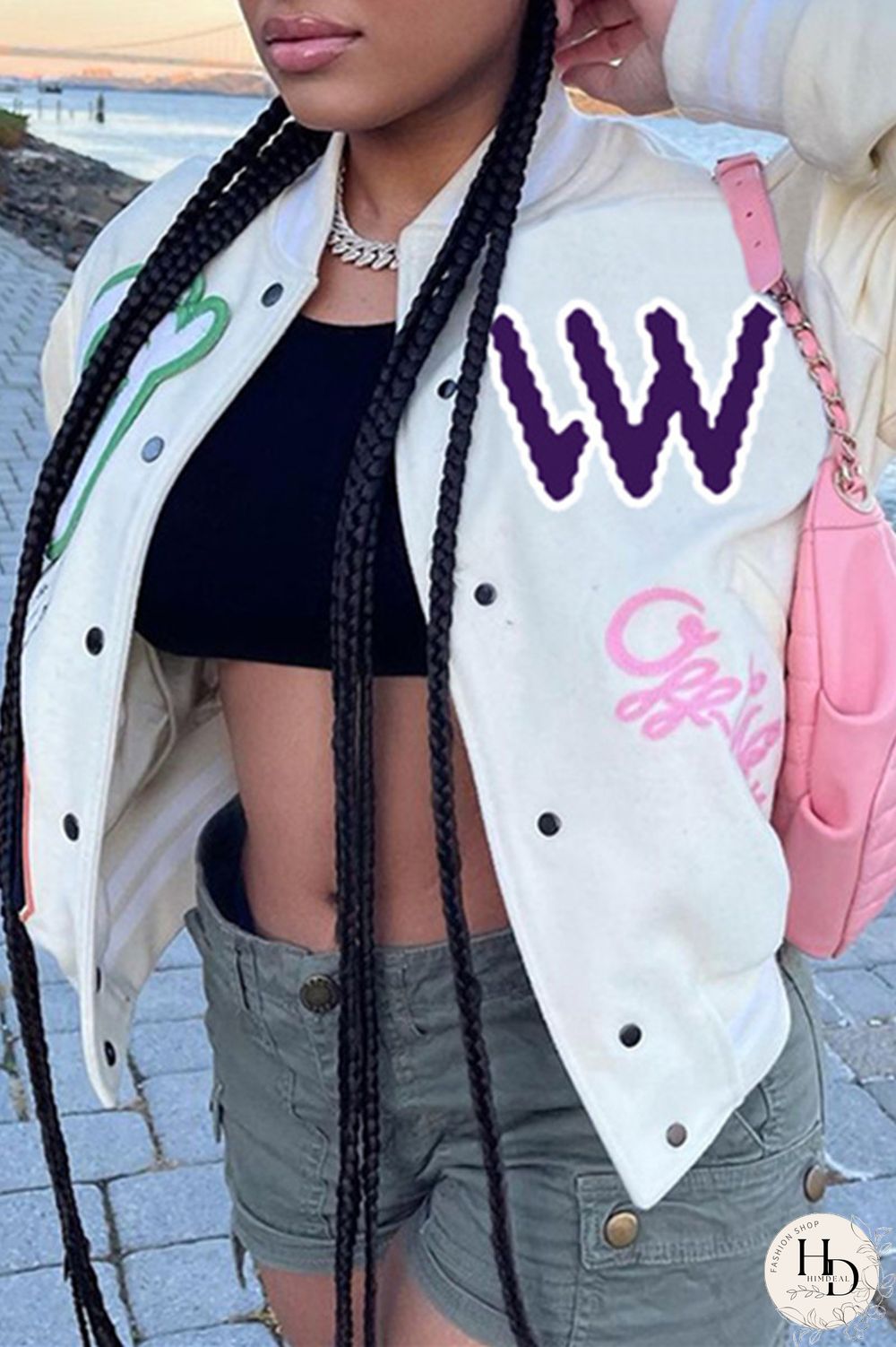 White Fashion Casual Print Cardigan Outerwear