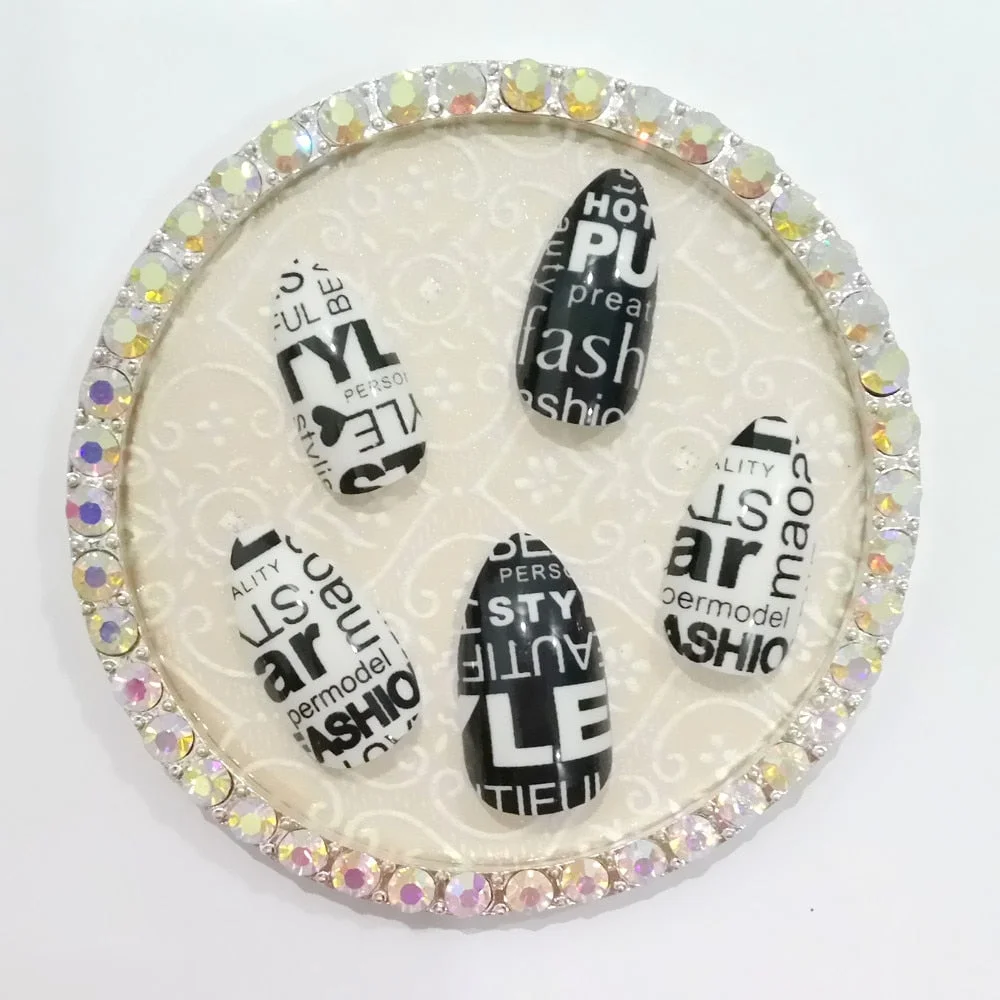 Dream Catcher Short Stiletto False Nails With Design Press On Artificial Fake Nails Tips DIY Full Cover Manicure Tool-Nail Inspo