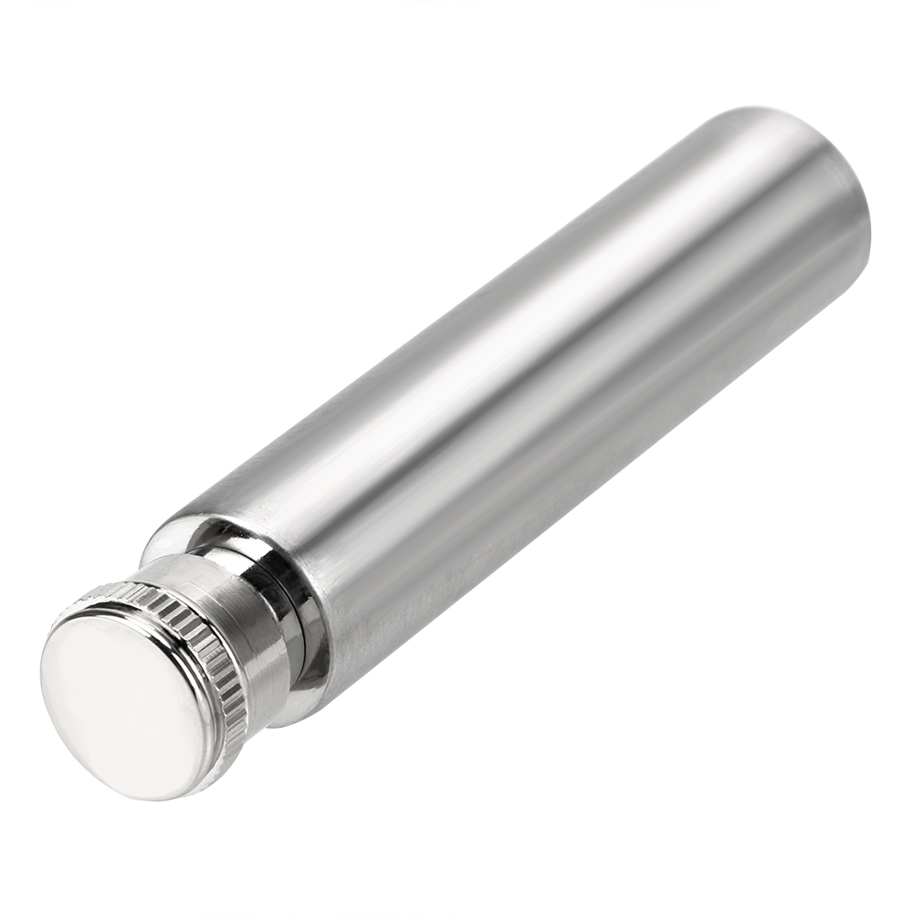 Tegooe Portable Stainless Steel 1oz Tubular Mini Hip Flask for Whiskey and Spirits
