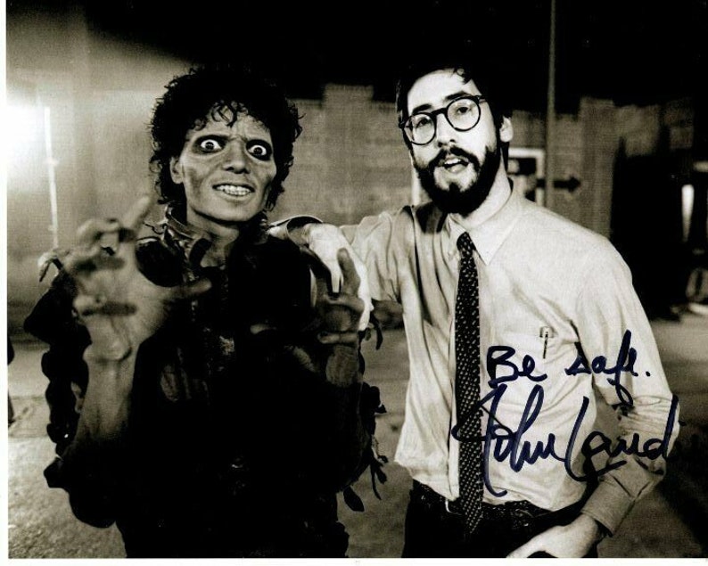 John landis signed autographed w michael jackson thriller Photo Poster painting