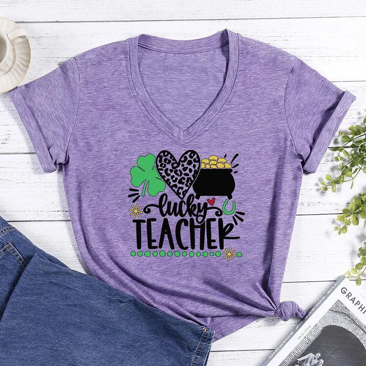 teacher V-neck T Shirt