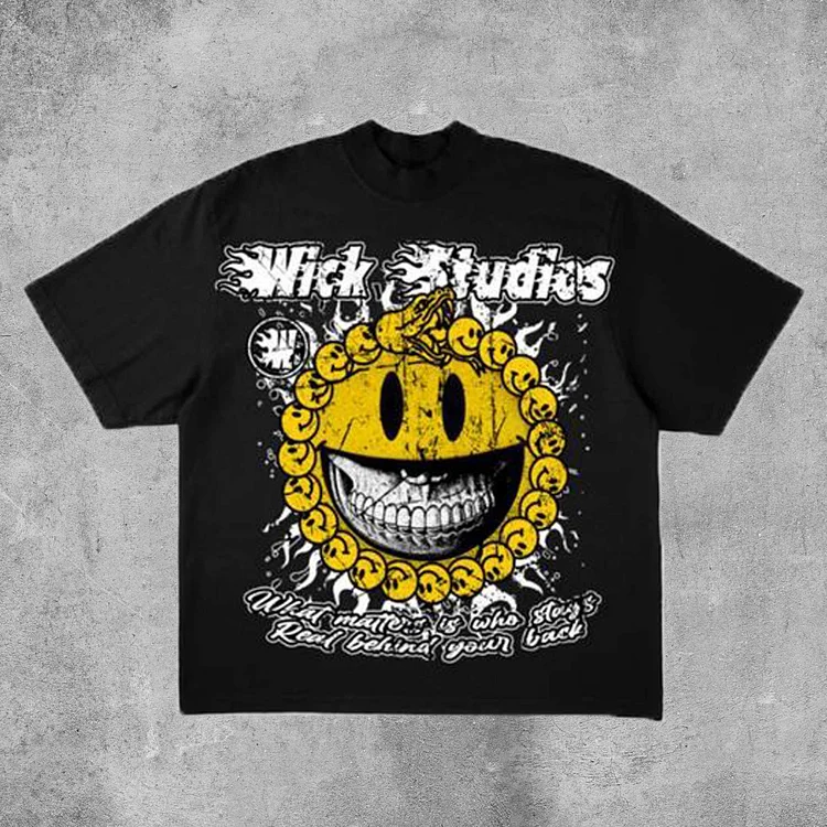 Personalized SMILEY Graphic 100% Cotton Short Sleeve T-Shirt