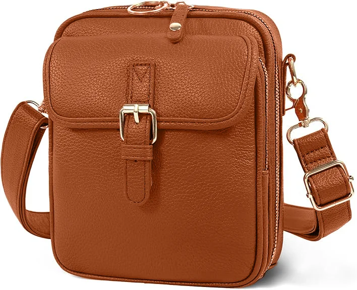 Leather Crossbody Bags for Women Anti-Theft Vegan Purse with Card Slots, Travel Shoulder Bag, Waterproof Crossbody Purse