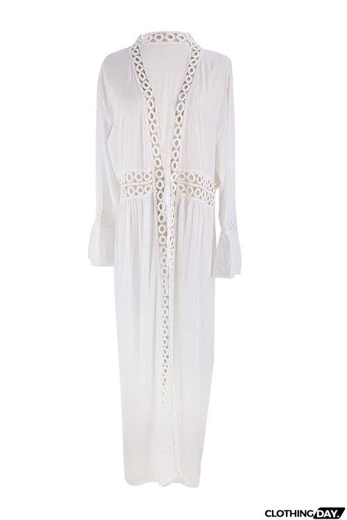 Hollow Lace Up Cardigan